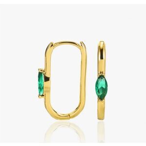 Green Hoop Earrings Q311